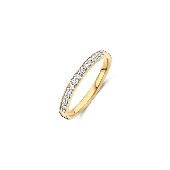BLUSH 14k BICOLOR RIJRING RAILZETTING 13 LG DIAMANTEN .22ct VS-TW LG1033Y/54 - 10069181