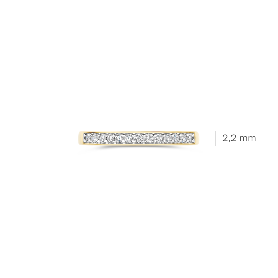 BLUSH 14k BICOLOR RIJRING RAILZETTING 13 LG DIAMANTEN .22ct VS-TW LG1033Y/54 - 10069181