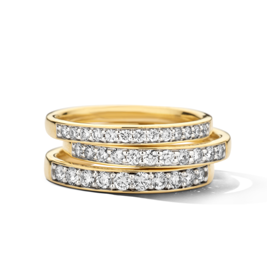 BLUSH 14k BICOLOR RIJRING RAILZETTING 11 LG DIAMANTEN .28ct VS-TW LG1033Y/56 - 10069182