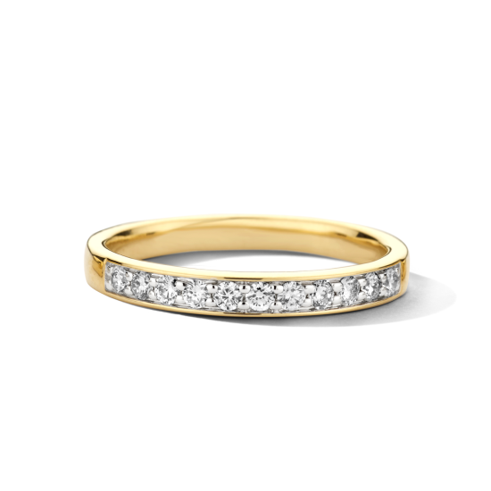 BLUSH 14k BICOLOR RIJRING RAILZETTING 11 LG DIAMANTEN .28ct VS-TW LG1033Y/56 - 10069182