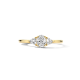 BLUSH 14k GG 3STEENS RING MET 1 OVAL .35ct EN 2 TRILJANT LG DIAM .20ct TW-SI LG1039Y/54 - 10069186