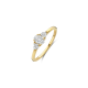 BLUSH 14k GG 3STEENS RING MET 1 OVAL .35ct EN 2 TRILJANT LG DIAM .20ct TW-SI LG1039Y/54 - 10069186