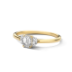 BLUSH 14k GG 3STEENS RING MET 1 BAGGUETTE .40ct EN 2 TRILJANT LG DIAM .20ct TW-SI LG1040Y/56 - 10069188