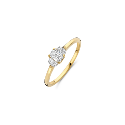 BLUSH 14k GG 3STEENS RING MET 1 BAGGUETTE .40ct EN 2 TRILJANT LG DIAM .20ct TW-SI LG1040Y/56 - 10069188