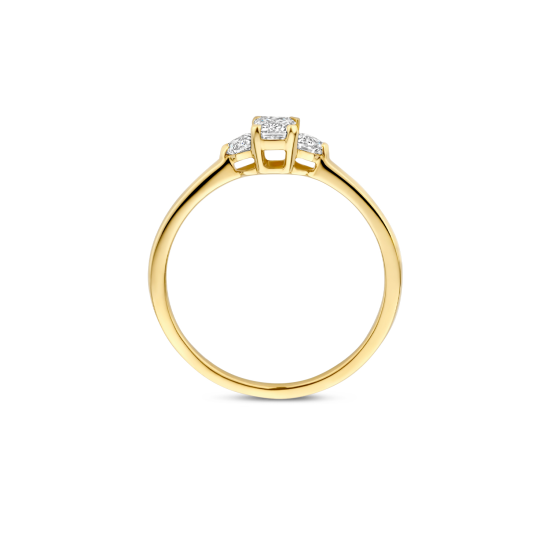 BLUSH 14k GG 3STEENS RING MET 1 BAGGUETTE .40ct EN 2 TRILJANT LG DIAM .20ct TW-SI LG1040Y/56 - 10069188
