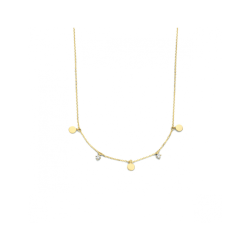 14k GG COLLIER 40-44cm 3RONDJES 2ZIRC - 1007647