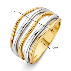14k BICOL.RING 5RIJ DRAAD-GOLVEN 14mm - 10069190