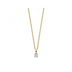 MORI 14k ANKERKETTING EN BICOLOR HANGER MET 0,15ct H-SI LG DIAMANT - 10069198
