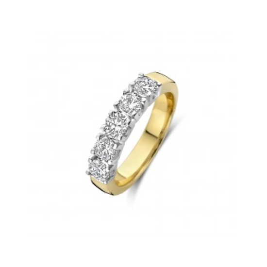 MORI 14k BICOLOR ALLIANCE RING MET 5x.25ct LG DIAMANT H-SI - 10069201 MORI 14k BICOLOR ALLIANCE RING MET 5x.25ct LG DIAMANT H-SI - 10069201