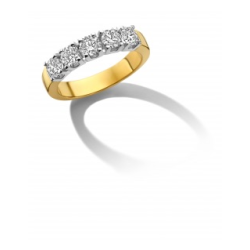 MORI 14k BICOLOR ALLIANCE RING MET 5x.25ct LG DIAMANT H-SI - 10069201 MORI 14k BICOLOR ALLIANCE RING MET 5x.25ct LG DIAMANT H-SI - 10069201