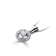 14k BICOLOR HALO-ROZET HANGER MET LG DIAM .51ct D-VS1 - 10069206