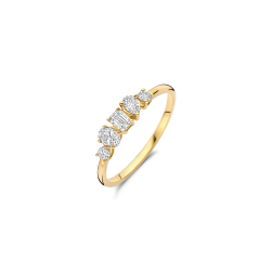 BLUSH 14k GG RIJRING MET BRILJANT-PEER-EMEARLD EN OVAL CUT LG DIAMANTEN .47ct TW-SI LG1032Y/56 - 10069215
