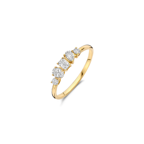 BLUSH 14k GG RIJRING MET BRILJANT-PEER-EMEARLD EN OVAL CUT LG DIAMANTEN .47ct TW-SI LG1032Y/56 - 10069215 BLUSH 14k GG RIJRING MET BRILJANT-PEER-EMEARLD EN OVAL CUT LG DIAMANTEN .47ct TW-SI LG1032Y/56 - 10069215