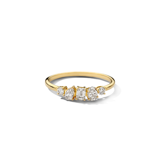 BLUSH 14k GG RIJRING MET BRILJANT-PEER-EMEARLD EN OVAL CUT LG DIAMANTEN .47ct TW-SI LG1032Y/56 - 10069215 BLUSH 14k GG RIJRING MET BRILJANT-PEER-EMEARLD EN OVAL CUT LG DIAMANTEN .47ct TW-SI LG1032Y/56 - 10069215