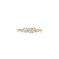 BLUSH 14k GG RIJRING MET BRILJANT-PEER-EMEARLD EN OVAL CUT LG DIAMANTEN .47ct TW-SI LG1032Y/56 - 10069215