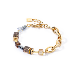 COEUR DE LION GEOCUBE BRACELET CHUNKY CHAIN GOLD BROWN - 4524/30-1116 - 10069222