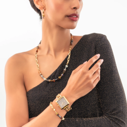 COEUR DE LION GEOCUBE BRACELET CHUNKY CHAIN GOLD BROWN - 4524/30-1116 - 10069222
