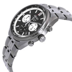 SEIKO STALEN HERENHORLOGE ZWARTE "PANDA" WIJZERPLAAT MET CHRONOGRAAF EN DATUM SSB429P1 - 10069231