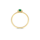 BLUSH 14k GG VINTAGE ROZETRING MET OVALE GROENE AGAAT EN ZIRKONIAS 1266YGA - 10069235