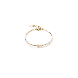 COEUR DE LION ASYMMENTRY PARELS WIT/GOUD ARMBAND - 1102/30-1416 - 10069241