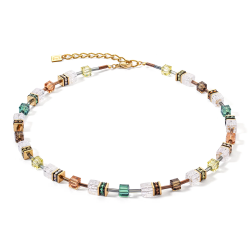 COEUR DE LION GEO CUBE ICONIC NATURE NECKLACE BROWN WHITE - - 10069244