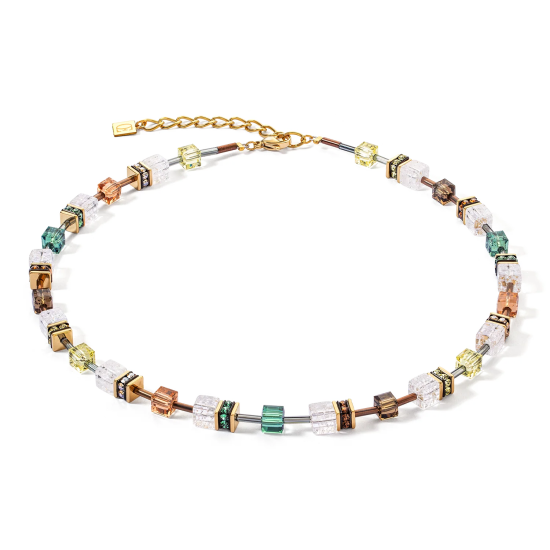 COEUR DE LION GEO CUBE ICONIC NATURE NECKLACE BROWN WHITE - - 10069244