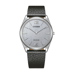 CITIZEN "SURATTO" ECODRIVE HERENHORLOGE STAAL MET LEREN BAND EN GRIJZE WIJZERPLAAT AR3120-24L - 10069251