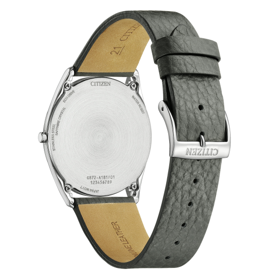 CITIZEN "SURATTO" ECODRIVE HERENHORLOGE STAAL MET LEREN BAND EN BLAUWE WIJZERPLAAT AR3120-24L - 10069252