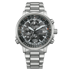 CITIZEN "PRO-MASTER SKY" ECODRIVE RADIO CONTROLLED HERENHORLOGE STAAL ZWARTE WIJZERPLAAT AT8300-58E - 10069257