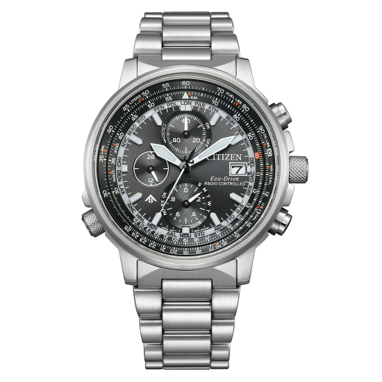 CITIZEN "PRO-MASTER SKY" ECODRIVE RADIO CONTROLLED HERENHORLOGE STAAL ZWARTE WIJZERPLAAT AT8300-58E - 10069257