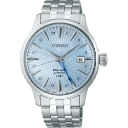 SEIKO "PRESAGE GMT COCTAIL" AUTOMATIC HERENHORLOGE STAAL BLAUWE WIJZERPLAAT SSK037J1 - 10069272
