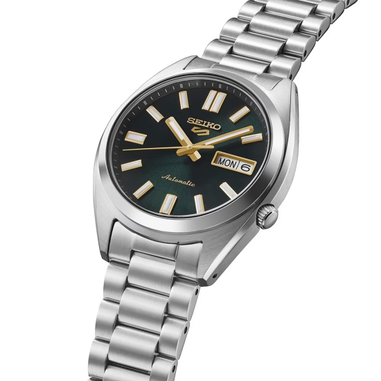 SEIKO "5 SPORTS" HEREN AUTOMATIC STAAL GROENE WIJZERPLAAT DAG DATUM SRPL57K1 - 10069274