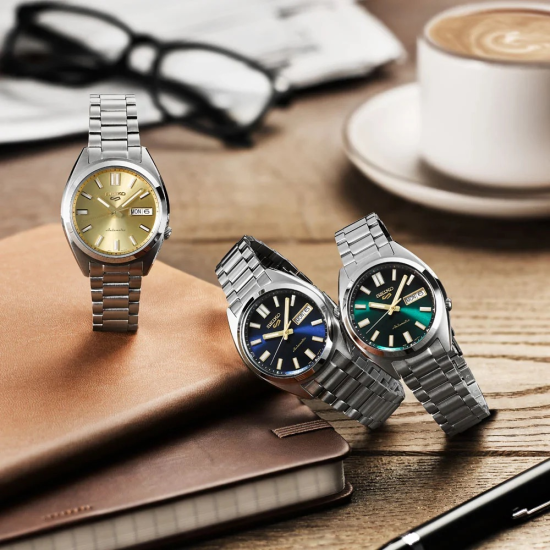 SEIKO "5 SPORTS" HEREN AUTOMATIC STAAL GROENE WIJZERPLAAT DAG DATUM SRPL57K1 - 10069274