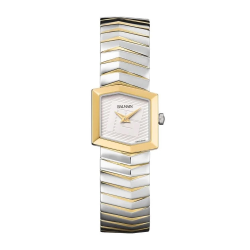 BALMAIN "TAFFETAS" BICOLOR DOUBLÉ DAMESHORLOGE MET CRÉME KLEURIGE WIJZERPLAAT B46523928 - 10069277 BALMAIN "TAFFETAS" BICOLOR DOUBLÉ DAMESHORLOGE MET CRÉME KLEURIGE WIJZERPLAAT B46523928 - 10069277