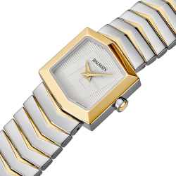 BALMAIN "TAFFETAS" BICOLOR DOUBLÉ DAMESHORLOGE MET CRÉME KLEURIGE WIJZERPLAAT B46523928 - 10069277 BALMAIN "TAFFETAS" BICOLOR DOUBLÉ DAMESHORLOGE MET CRÉME KLEURIGE WIJZERPLAAT B46523928 - 10069277