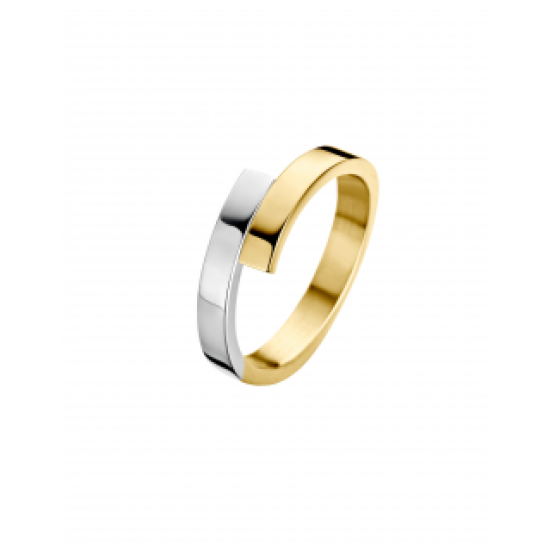 FJORY 14k GOUDEN RING MET ZILVEREN KERN 3mm 4KANT PROFIEL 41-R37XXX3 - 10069280