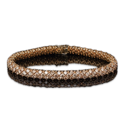 18k ROSÉGOUDEN ARTUR SCHOL ARMBAND MET 127 DIAMANTEN 10,41ct CHAMPAGNE - 10069307