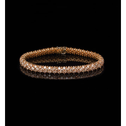 18k ROSÉGOUDEN ARTUR SCHOL ARMBAND MET 127 DIAMANTEN 10,41ct CHAMPAGNE - 10069307