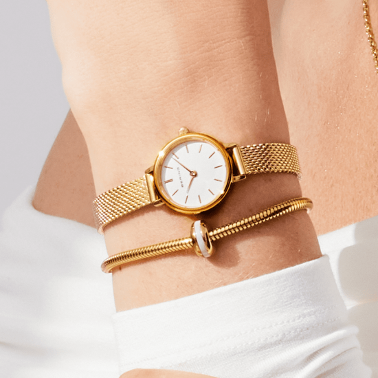 BERING DAMES HORLOGE GIFT SET "LOVELY'  INCL. ARMBAND GOUDKLEUR - 11022-334-Lovely-1-GWP190 - 10069314