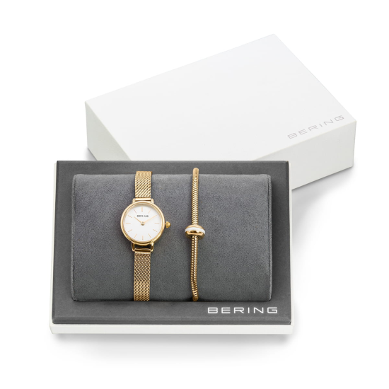 BERING DAMES HORLOGE GIFT SET "LOVELY'  INCL. ARMBAND GOUDKLEUR - 11022-334-Lovely-1-GWP190 - 10069314