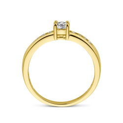14k GEELGOUDEN RING MET ZIRCONIAS - 10069330