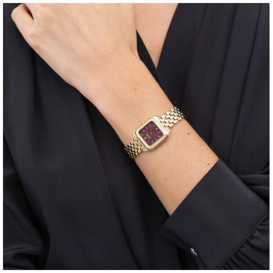 HUGO BOSS "MAE PETITE" DAMESHORLOGE GG-DOUBLÉ RODE WIJZERPLAAT HB1502824 - 10069331