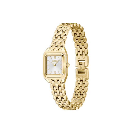 HUGO BOSS "MAE PETITE" DAMESHORLOGE GG-DOUBLÉ ZILVERKLEURIGE WIJZERPLAAT HB1502823 - 10069332