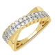 14k GG CROSSOVER RING MET 2 RIJEN TOTAAL 30 NATUURLIJKE DIAMANTEN 0,70ct H-SI - 10069334