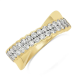 14k GG CROSSOVER RING MET 2 RIJEN TOTAAL 30 NATUURLIJKE DIAMANTEN 0,70ct H-SI - 10069334