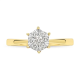 14k GG ROZET-CLUSTER RING ILLUSIE ZETTING MET 13 DIAMANTEN 0,25ct H-SI - 10069335