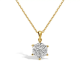 14k GG GESLEPEN ANKER COLLIER MET ROZET-CLUSTER HANGER 13 DIAMANTEN 0,25ct H-SI - 10069337