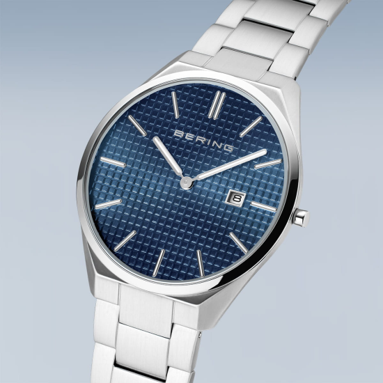 BERING HEREN HORLOGE ZILVER BLAUW - 17240-707 - 10069342