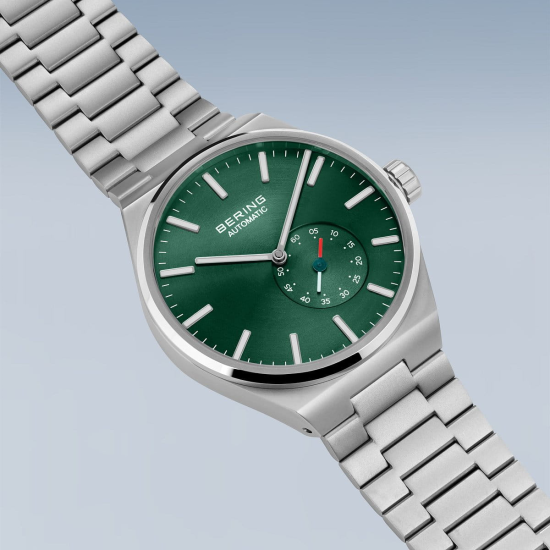 BERING HEREN HORLOGE ZILVER MAT AUTOMATIC GROEN - 19441-708 - 10069344