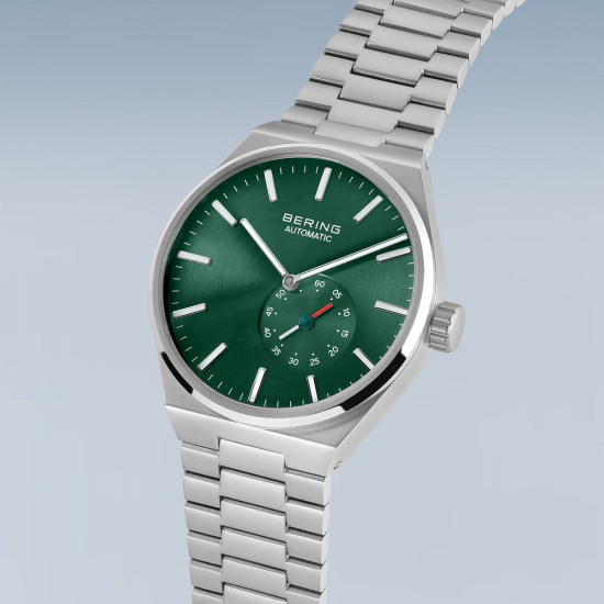 BERING HEREN HORLOGE ZILVER MAT AUTOMATIC GROEN - 19441-708 - 10069344